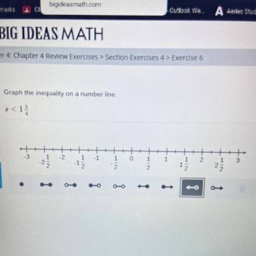 S<1 3/4. Where do I put the number line?