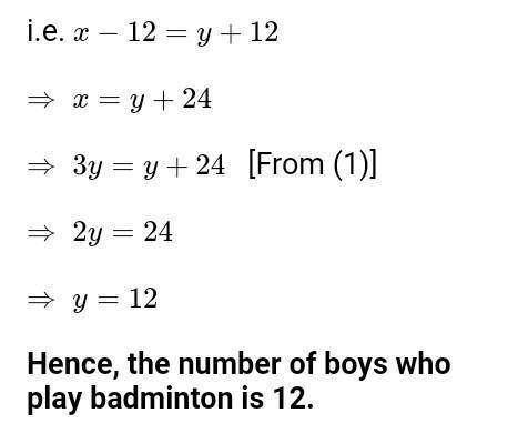 In a school, the number of boys who play

soccer is 3 times as much as the number of boyswho play b