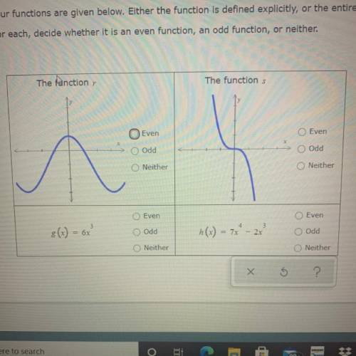 Decide whether it is an even function, odd function, or neither.