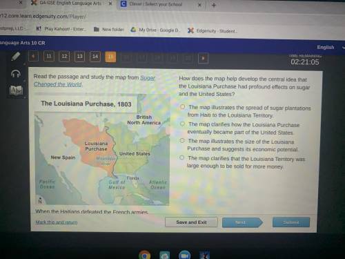 Sugar Changed the World how does the map help develop the central idea that the Louisiana Purchase