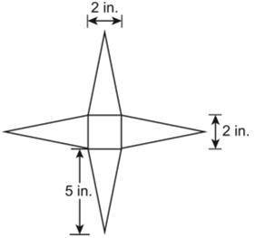 Marcus is making a square pyramid out of cardboard. He drew a diagram of a square pyramid as shown