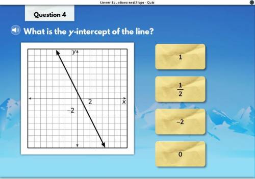 What is the y-intercept of the line? 
1
1/2
-2
0