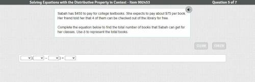 Sabah has $450 to pay for college textbooks. She expects to pay about $75 per book. Her friend told
