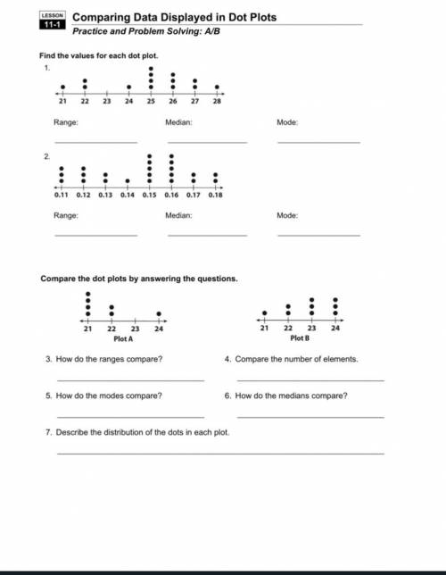 Math question Informatin in dot plots