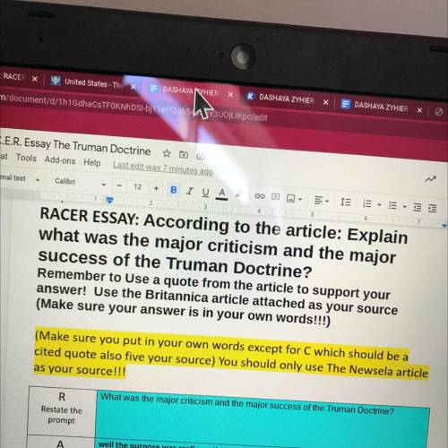 What was the major criticism and the major
success of the Truman Doctrine?