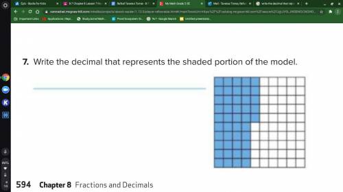 Write the decimal that represent the shaded portion on the model.