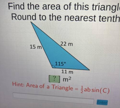 Find the area of this triangle. Round to the nearest tenth