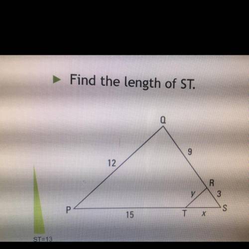 Find the length of ST.