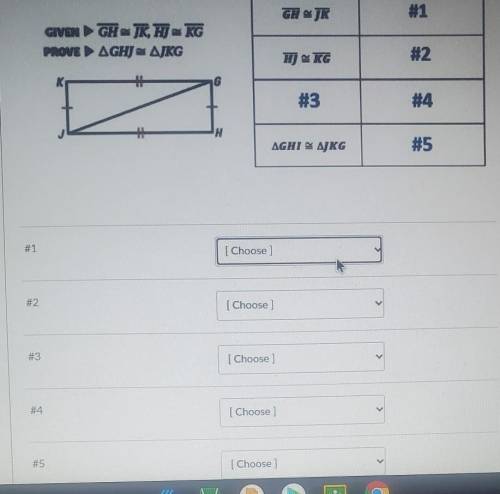 I have to complete the proof. In the blanks you put the phrases that fit with the chart. Here are t