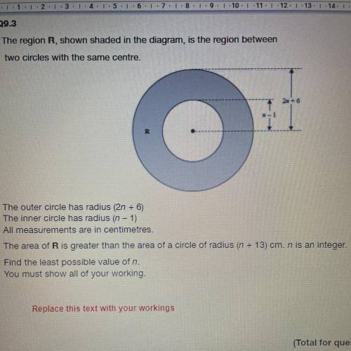 Find the least possible value of n.
You must show all of your working.