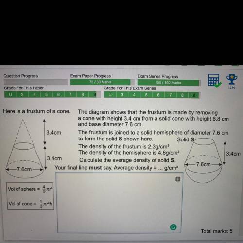 Here is a frustum of a cone. The diagram shows that the frustum is made by removing a cone with a h