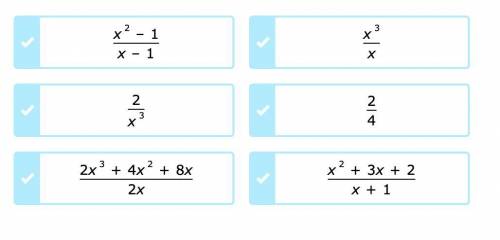 Which of the following demonstrate that polynomials are not closed under division? Select all that