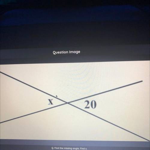 Find the missing angle. Find x. PLEASE HELP!
options: 
70°
20°
180°