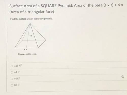 Find the surface area of the square pyramid