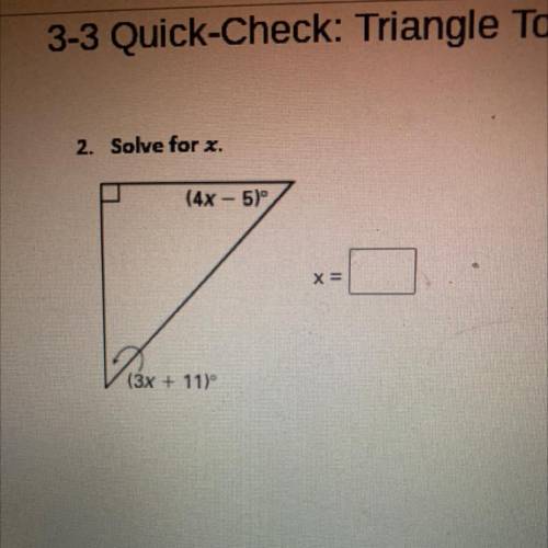 Help me solve for x ?