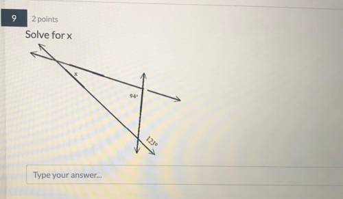 Solve for the x in the figure below