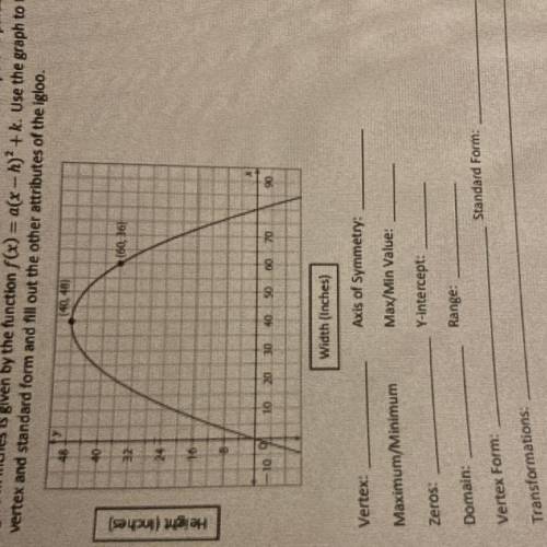 3. Ken and Karin made an igloo. The dome of the Igloo is in the shape of a parabola, and the height