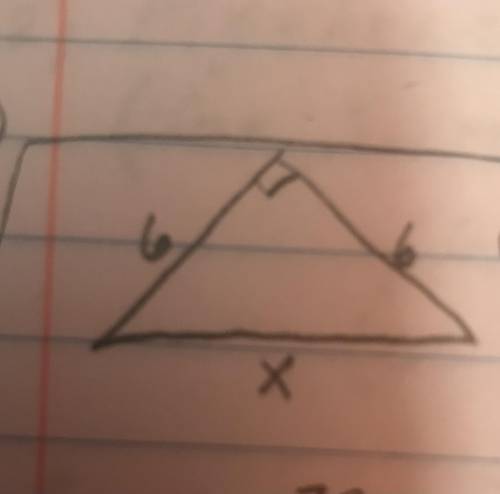 What is the value of X
Of this right triangle?
(Photo attached)
