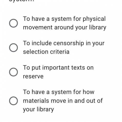 What does it mean to have a library circulation system these are the choices please help me