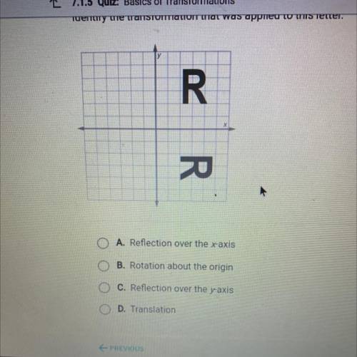 Identify the transformation that was applied to this letter.
у
R
R