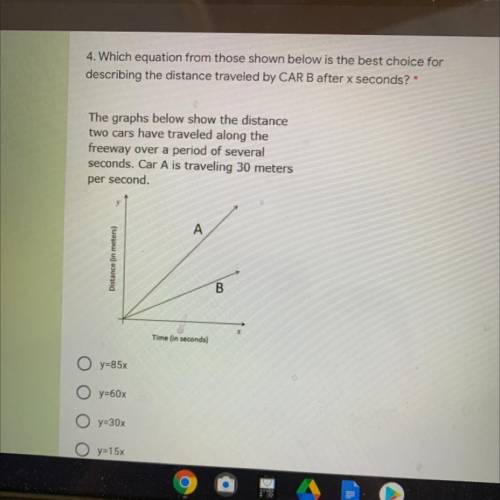 Which equation from those shown below is the best choice for describing the distance traveled by CA