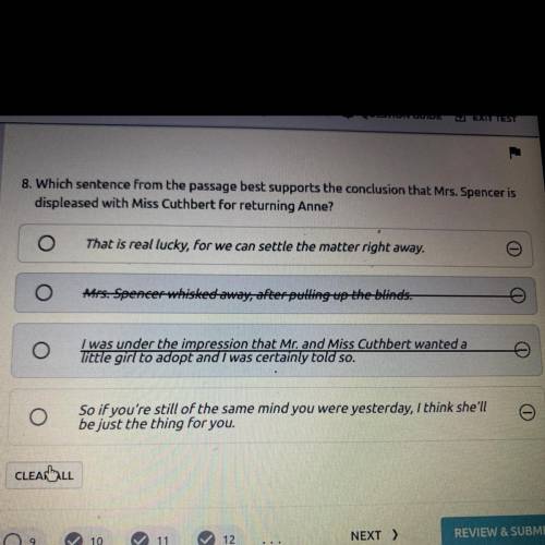 Which sentence from the passage best supports the conclusion that Mrs. Spencer is

displeased with