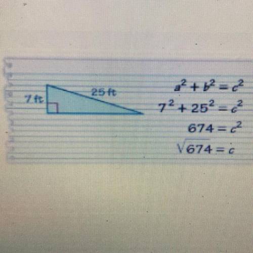 Your friend finds the missing length of the triangle. Is your friend correct? Explain your reasonin