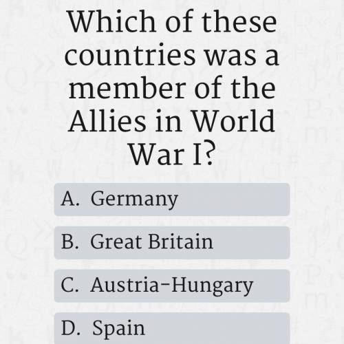 Which of these countries was a member of the allies in world war 1 ?