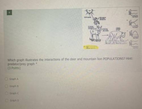Which graph illustrates the interactions of the deer and mountain lion POPULATIONS? Hint:

nredato