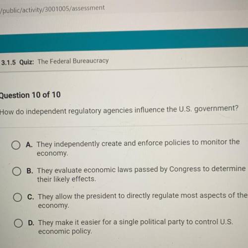 How do independent regulatory agencies influence the U.S. government?