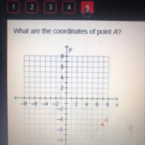 What are the coordinates of point A
A.(8, -6)
B.(-6, 8)
C.(-5, 7)
D.(7, -5)