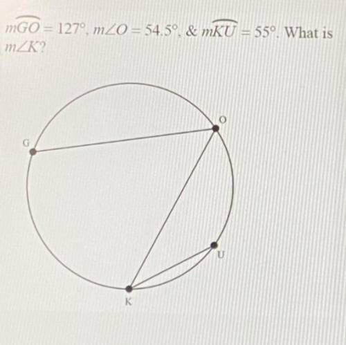 Help I will be marking brainliest!!!

A. 109°
B. 34.5°
C. 62.5°
D. 69°
Show work, if possible. Tha