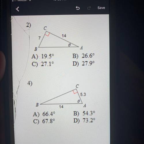 Find the measure of each angle indicated. Round to the nearest tenth