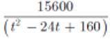 How do I integrate the equation 15600/(t^2 - 24t +160)?