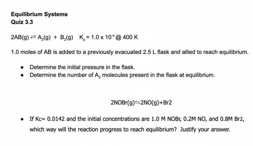 Equilibrium problem for AP Chem