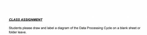 Computer And Technology Draw And Label The Data Processing Cycle ​