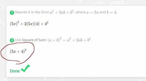 Suppose that the area of square lawn is 25x^2+40x+16