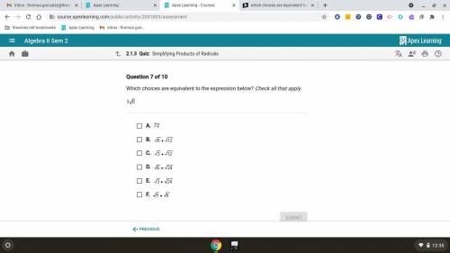 Which choices are equivalent to the expression below check all that apply. 3√8