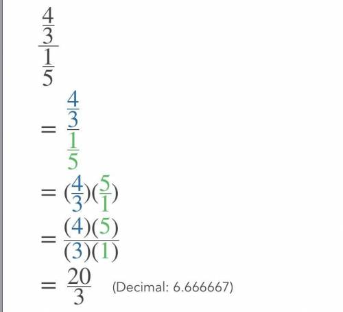 What is 4/3 divided by 1/5