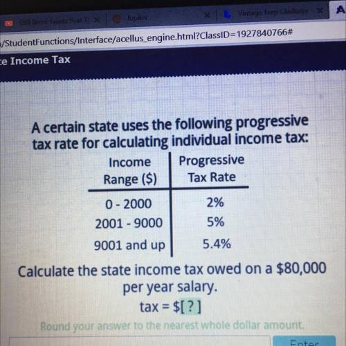 A certain state uses the following progressive

tax rate for calculating individual income tax:
In