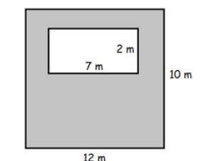 A drawing of the rectangular side of a building is shown. A rectangular opening is cut out of the s