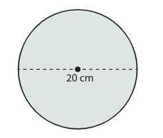 What is the approximate area of the circle, in square centimeters? Use 3.14 for pi.