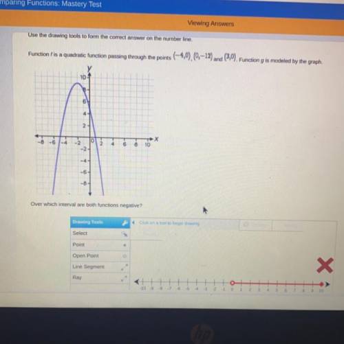 Function f is a quadratic function passing through the points (-4,0),(0,–12) and (3,0). Function g