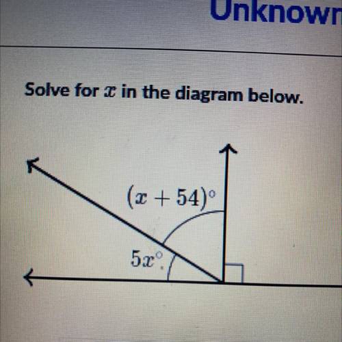 Solve for x in the diagram below.
X=?