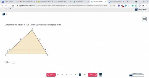 Determine the length in the simplest form