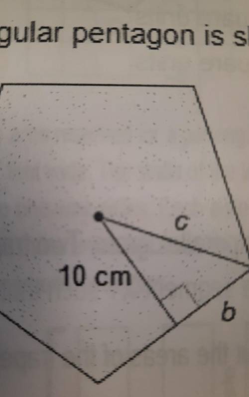 A regular pentagon is shown. What is the measure of the radius, C, rounded to the nearest hundredth