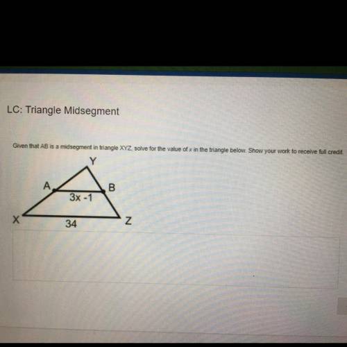 Triangle midsegment please and thanks