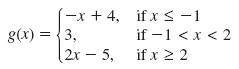 Evaluate the picture if x=5please format your answer like, g(5)= ?