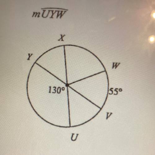 Find the measure of the Arc or central angle indicated. Assume that lines which appear to be diamet