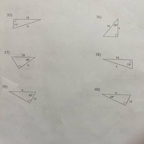 Find the missing side. Round to the nearest tenth. (Trigonometry